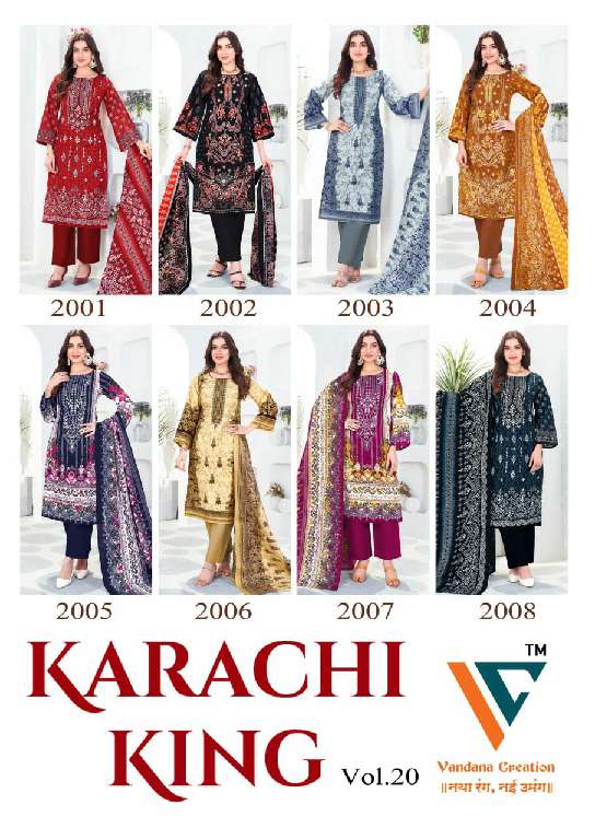 Vandana Karachi King Vol-20 Wholesale Cotton Printed Dress Material