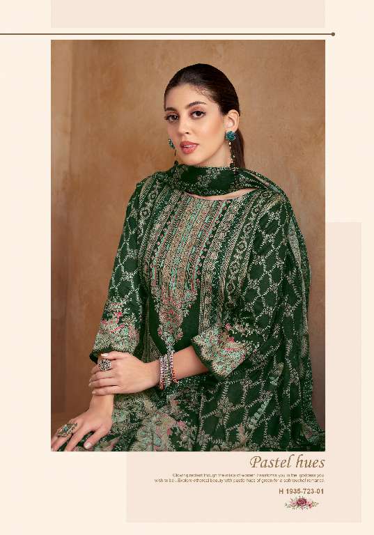 ALOK SUITS KAARA WHOLESALE PURE ZAM COTTON FANCY PRINT WITH HAND WORK CLASSIC DRESS MATERIAL