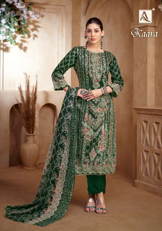 ALOK SUITS KAARA WHOLESALE PURE ZAM COTTON FANCY PRINT WITH HAND WORK CLASSIC DRESS MATERIAL