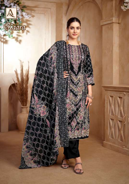 ALOK SUITS KAARA WHOLESALE PURE ZAM COTTON FANCY PRINT WITH HAND WORK CLASSIC DRESS MATERIAL