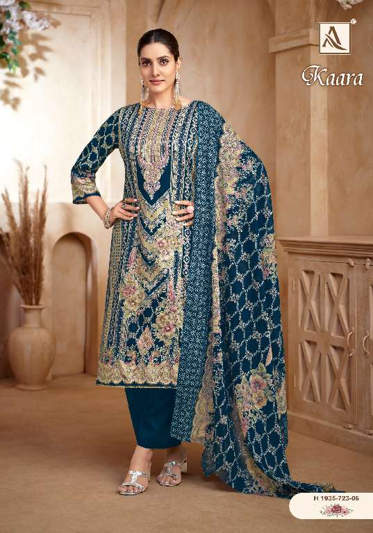 ALOK SUITS KAARA WHOLESALE PURE ZAM COTTON FANCY PRINT WITH HAND WORK CLASSIC DRESS MATERIAL