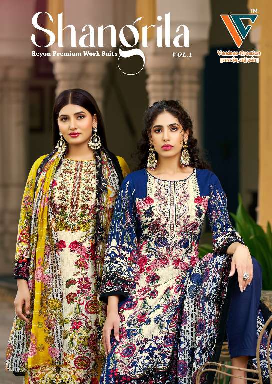Vandana Shangrila Vol-1 Wholesale Digital Style Rayon Karachi Printed Dress Material