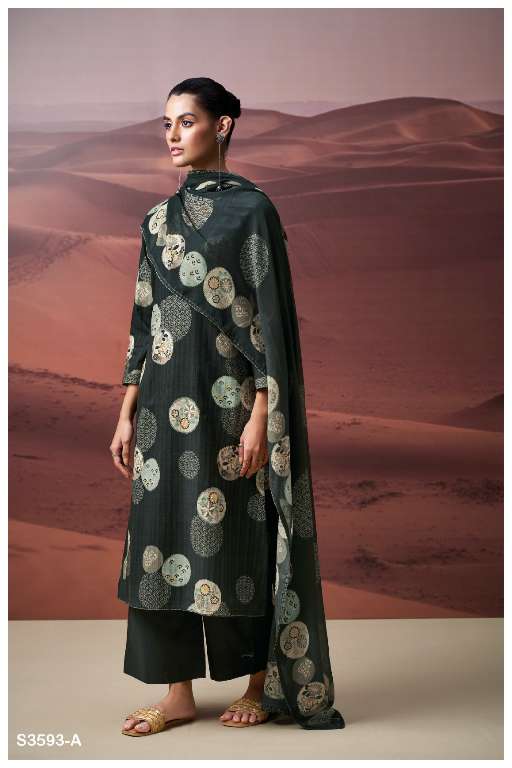 GANGA PRACHITI S3593 WHOLESALE PREMIUM COTTON PRINTED WITH HAND WORK BEAUTIFUL DERSS