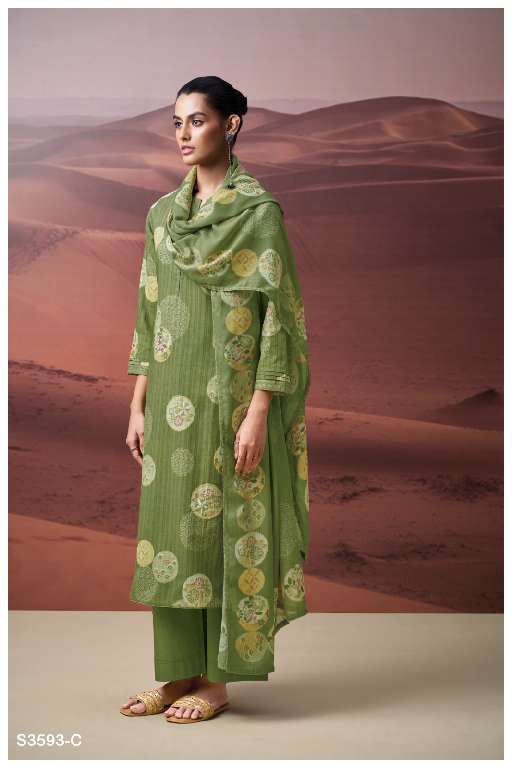 GANGA PRACHITI S3593 WHOLESALE PREMIUM COTTON PRINTED WITH HAND WORK BEAUTIFUL DERSS