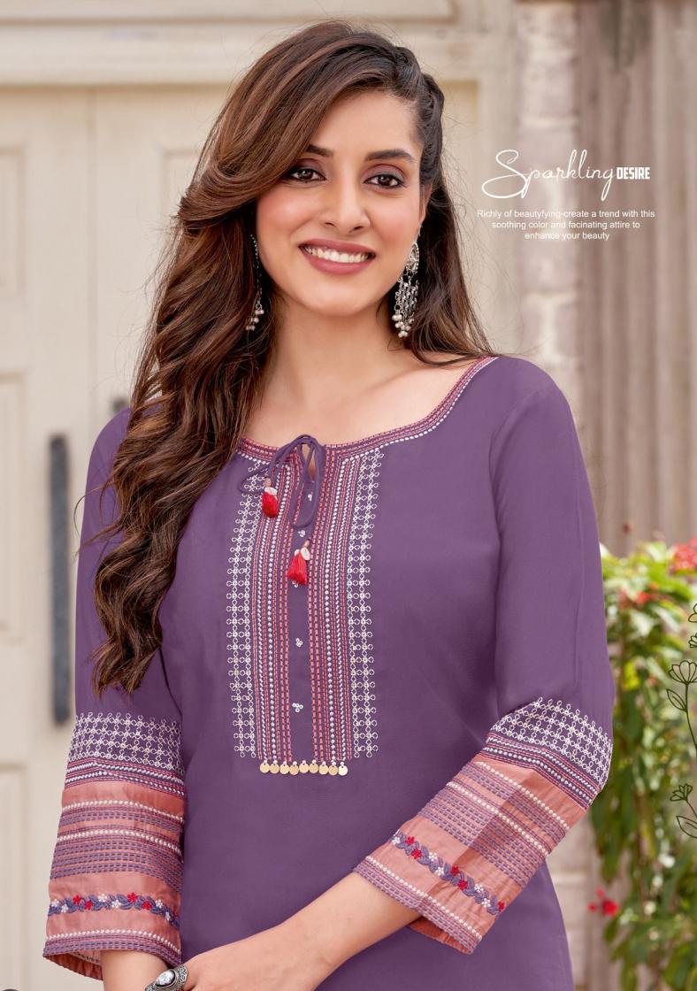 SALONEE VOL 8 BY WOOGLEE RAYON FULLY STITCH SHOP TRENDY LONG KURTIS