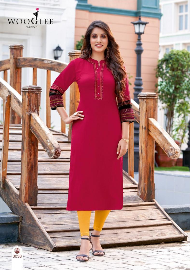 SALONEE VOL 8 BY WOOGLEE RAYON FULLY STITCH SHOP TRENDY LONG KURTIS