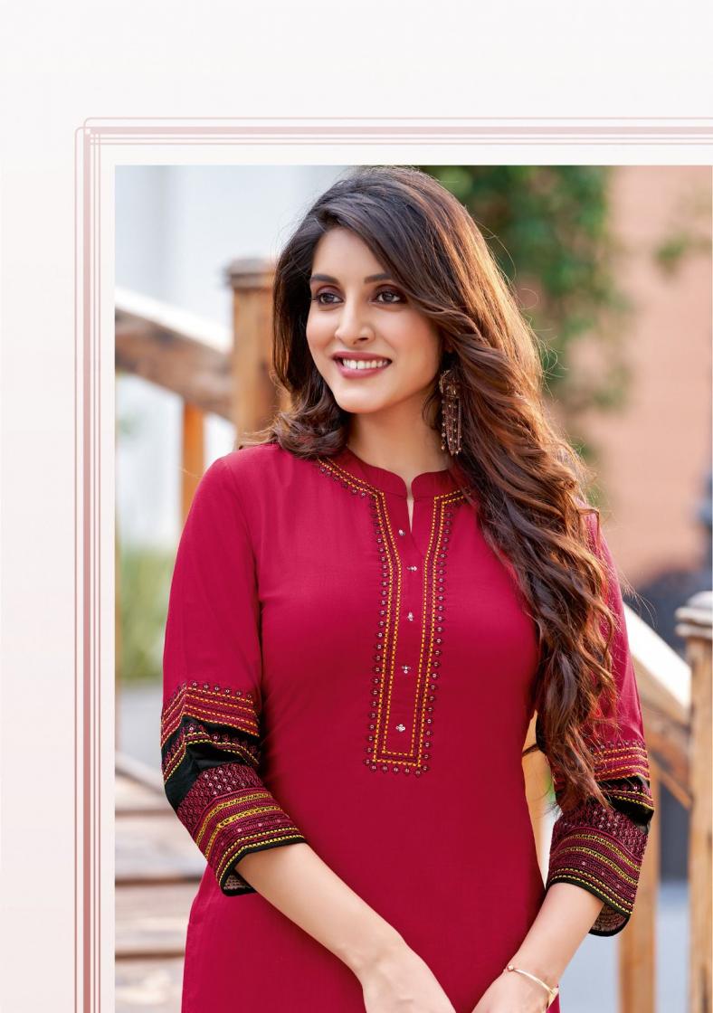 SALONEE VOL 8 BY WOOGLEE RAYON FULLY STITCH SHOP TRENDY LONG KURTIS