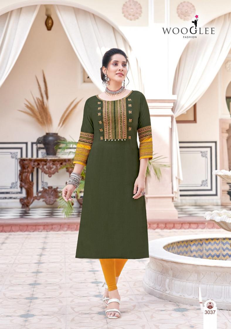 SALONEE VOL 8 BY WOOGLEE RAYON FULLY STITCH SHOP TRENDY LONG KURTIS
