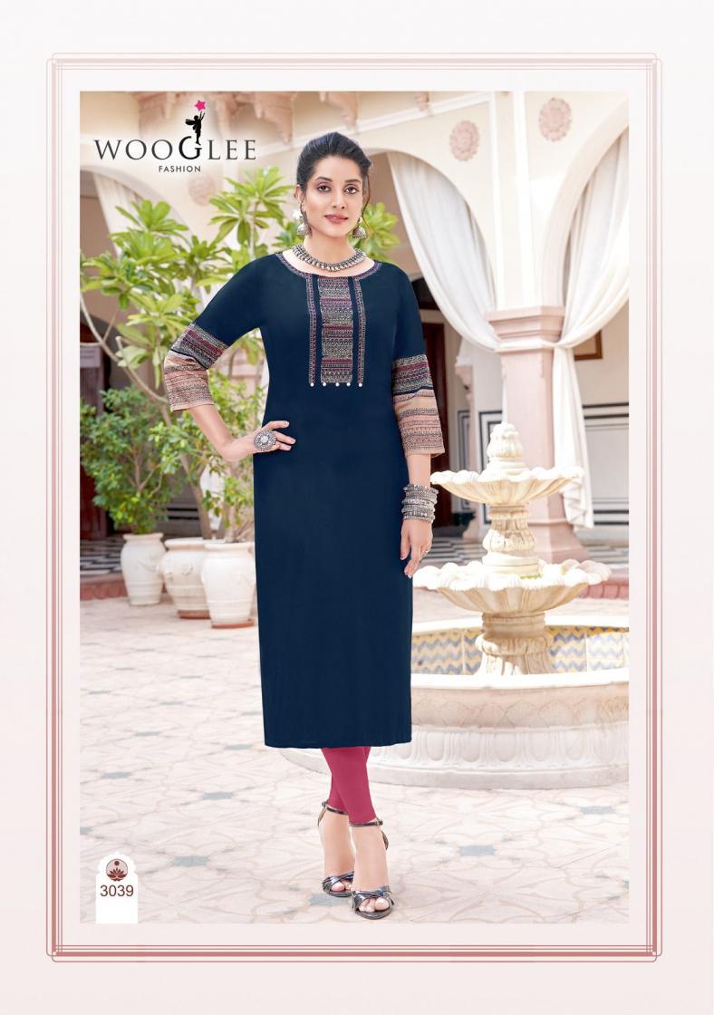 SALONEE VOL 8 BY WOOGLEE RAYON FULLY STITCH SHOP TRENDY LONG KURTIS
