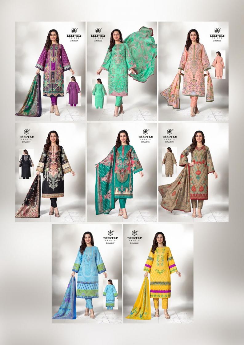 DEEPTEX PRINTS ROOHI ZARA VOL 6 COTTON LAWN UNSTITCH PAKISTANI FANCY DRESS MATERIAL