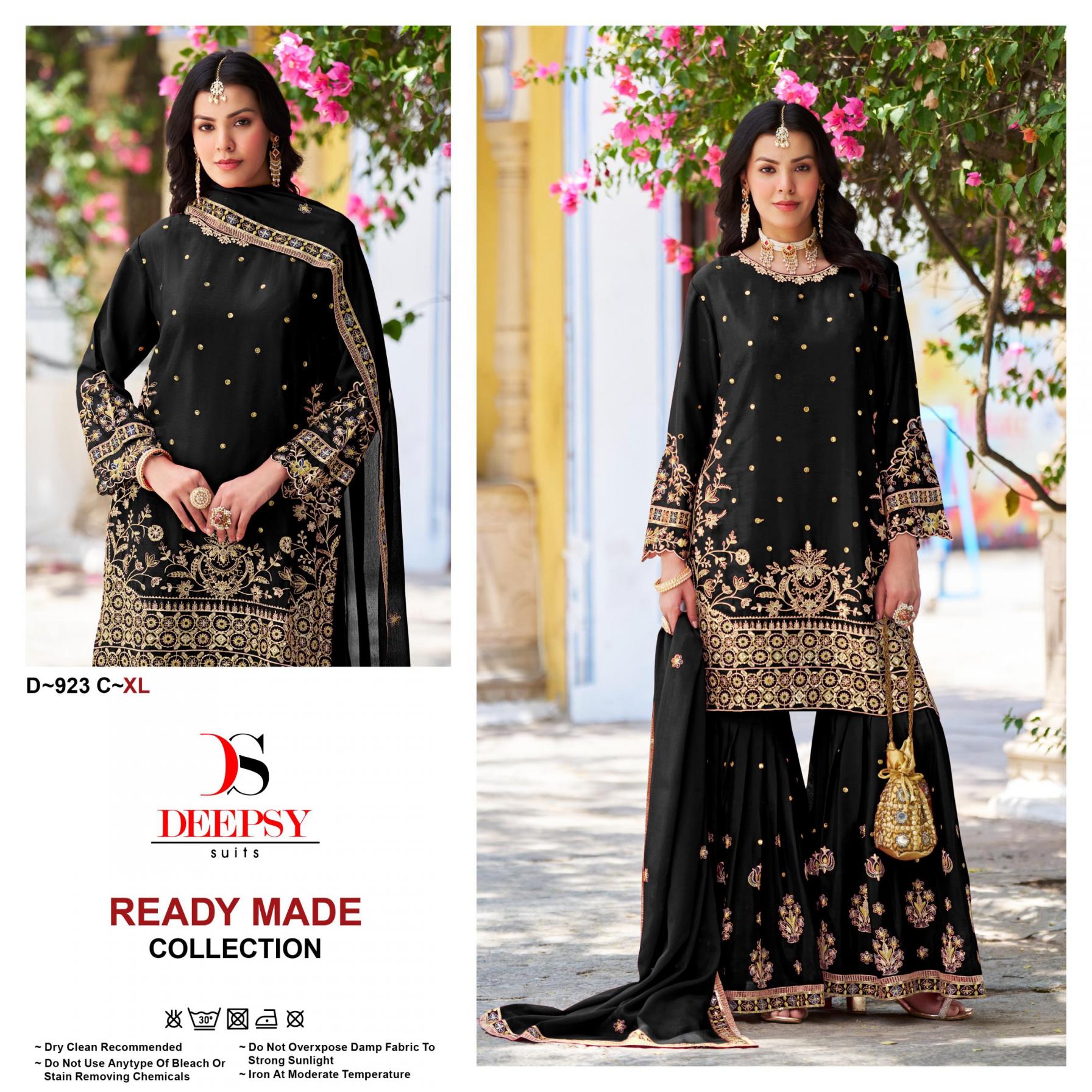 DEEPSY SUITS D-923 READYMADE CHINON ETHNIC PAKISTANI PLAZZO KURTI WITH DUPATTA