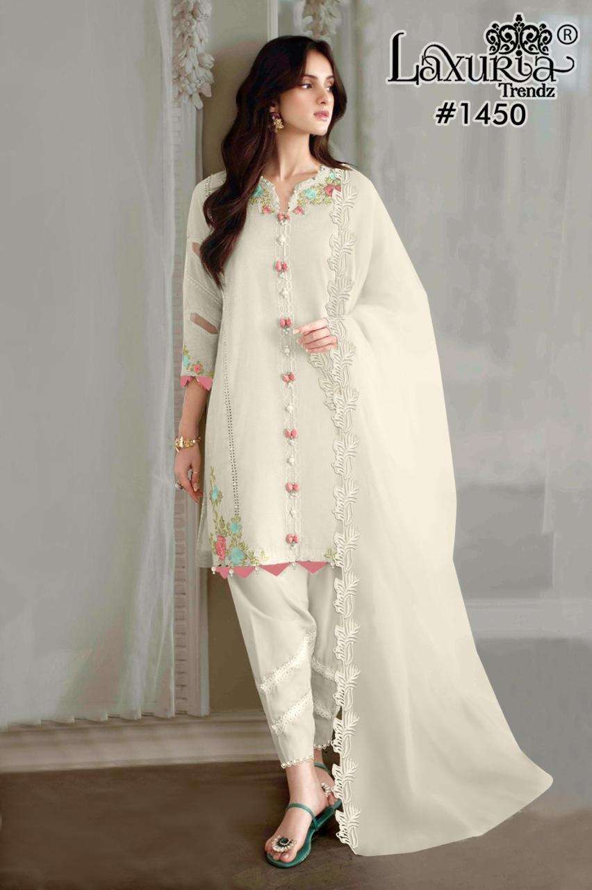 1450 BY LAXURIA READYMADE FOX FASHIONABLE DESIGN PAKISTANI KURTI PANT WITH DUPATTA