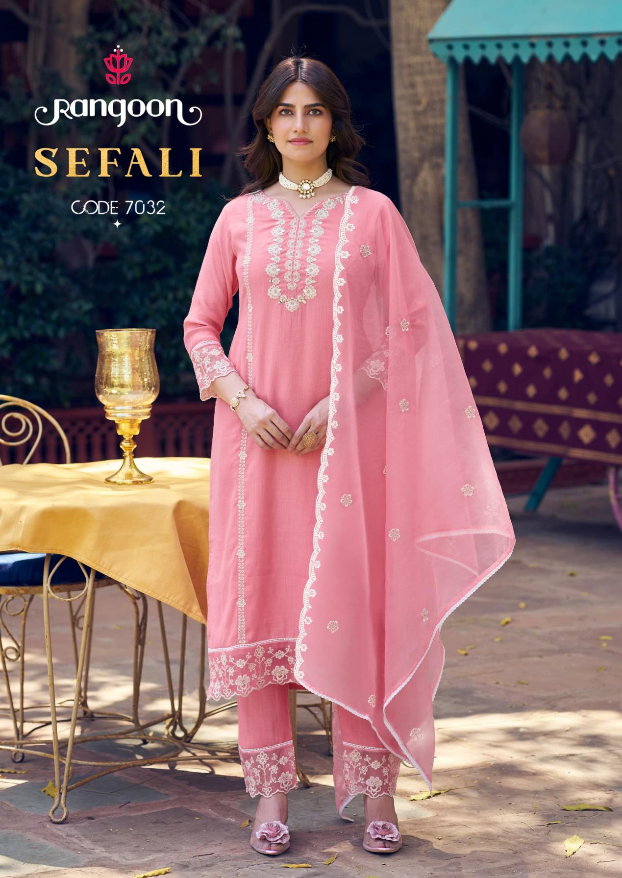 SEFALI BY RANGOON VISCOSE KHADI READYMADE FASHIONABLE SUITS ONLINE
