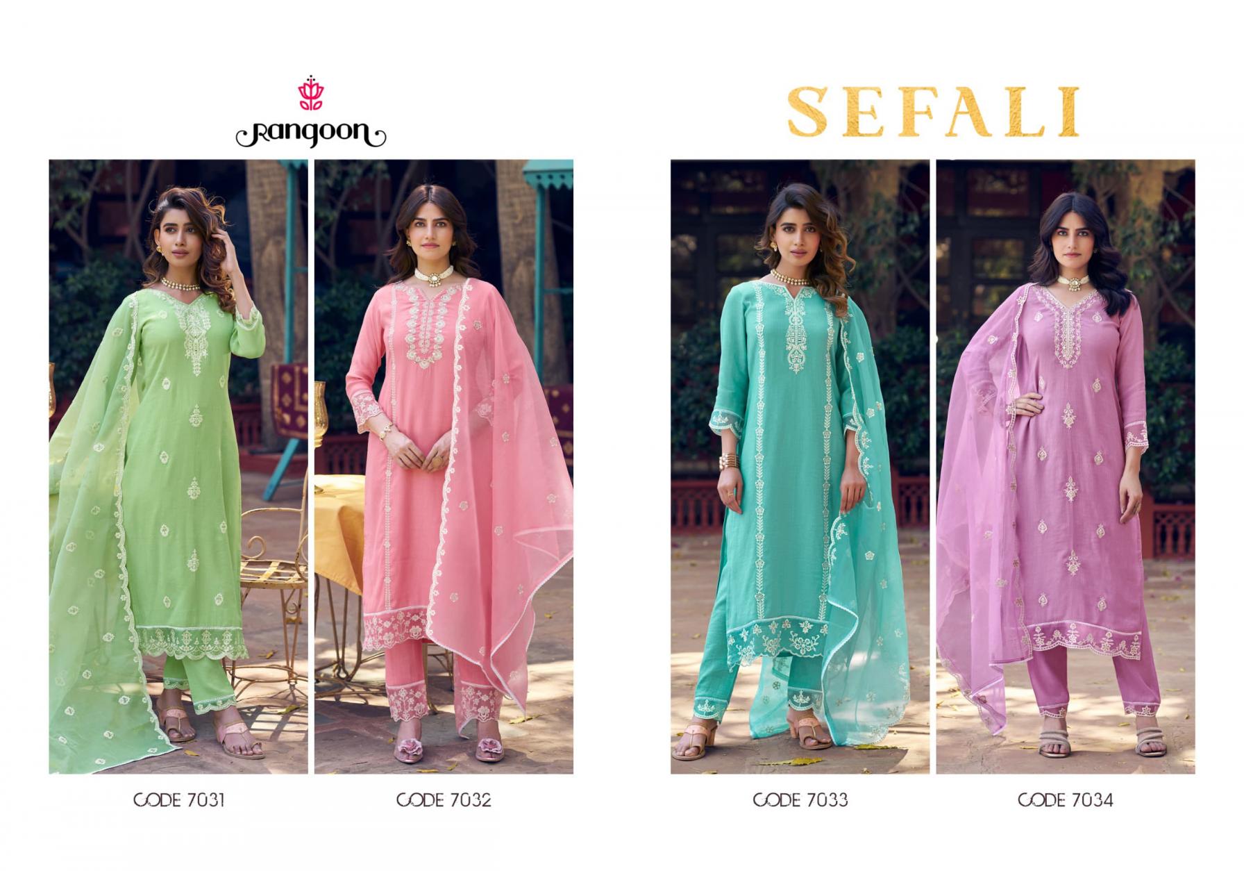 SEFALI BY RANGOON VISCOSE KHADI READYMADE FASHIONABLE SUITS ONLINE