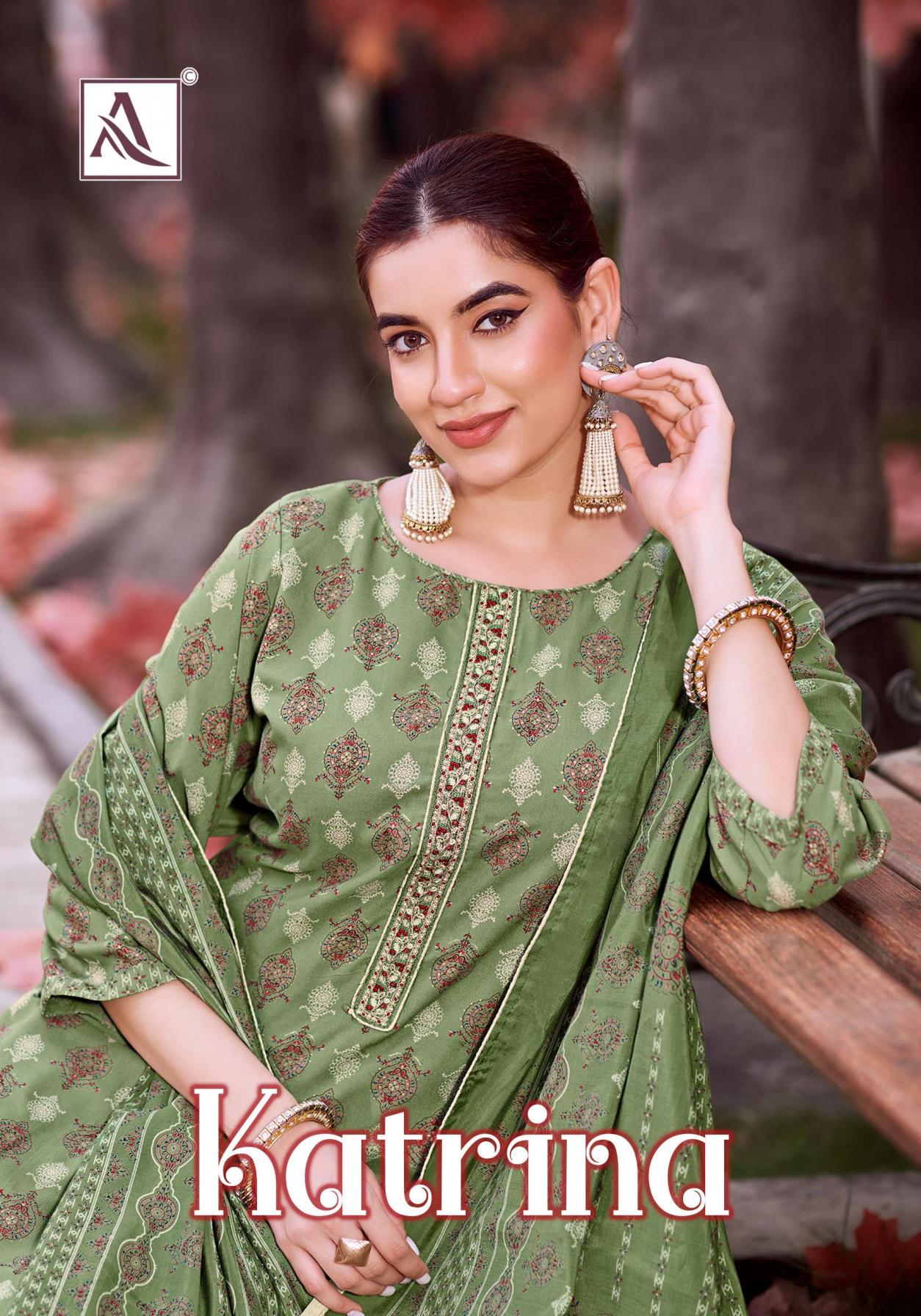 ALOK SUIT LAUNCH KATRINA PURE REYON UNSTITCHED SUIT FABRIC ONLINE