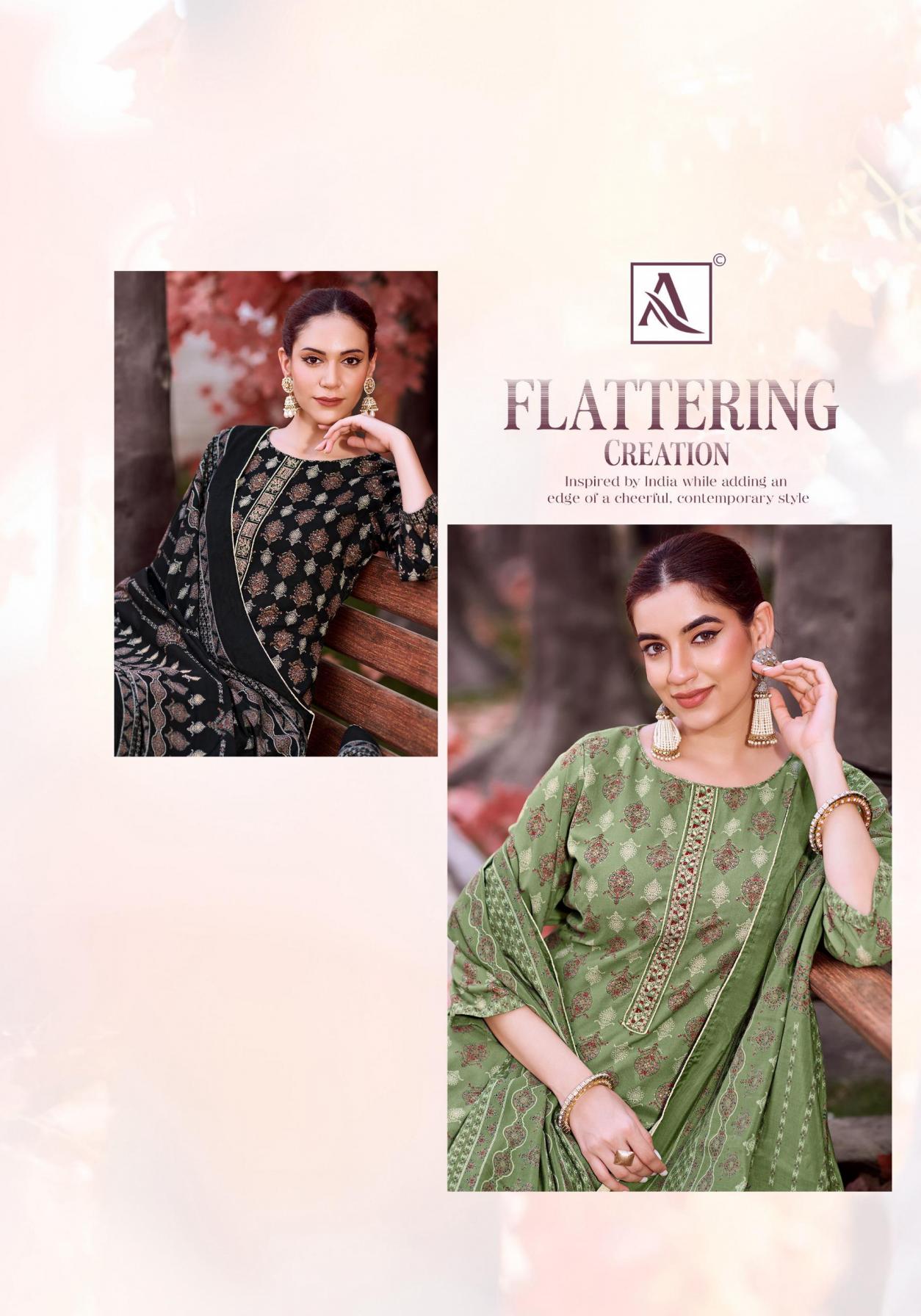 ALOK SUIT LAUNCH KATRINA PURE REYON UNSTITCHED SUIT FABRIC ONLINE