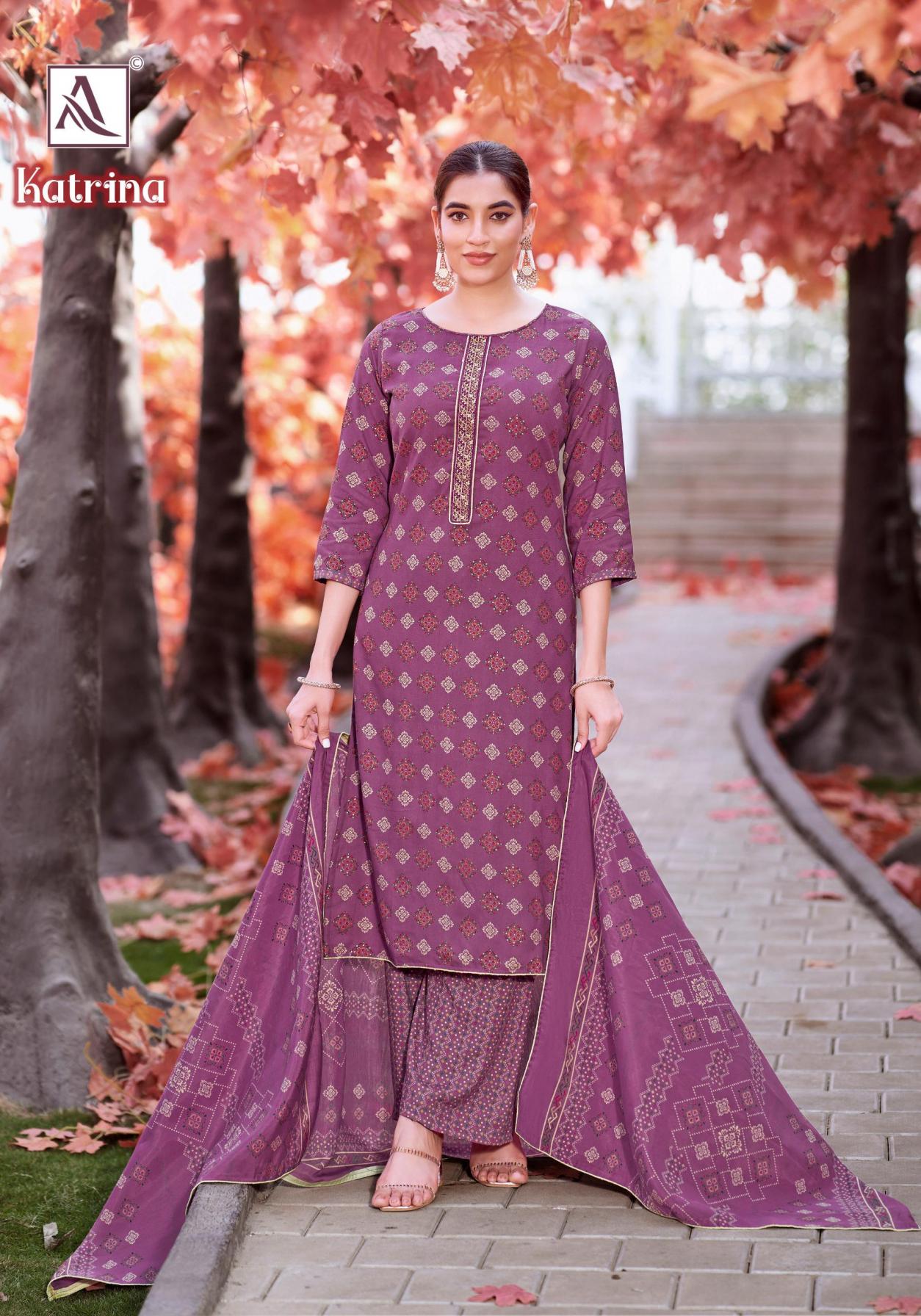 ALOK SUIT LAUNCH KATRINA PURE REYON UNSTITCHED SUIT FABRIC ONLINE