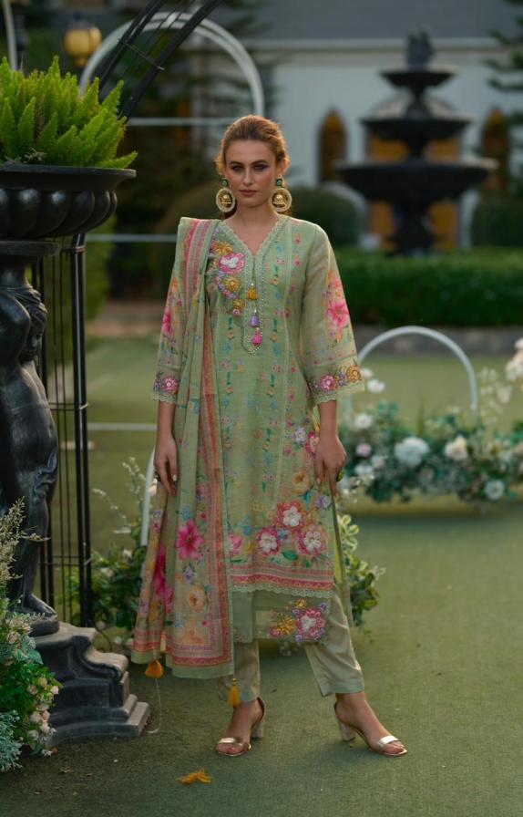 KAILEE FASHION PHULKARI READYMADE LINEN PREMIUM SALWAR KAMEEZ