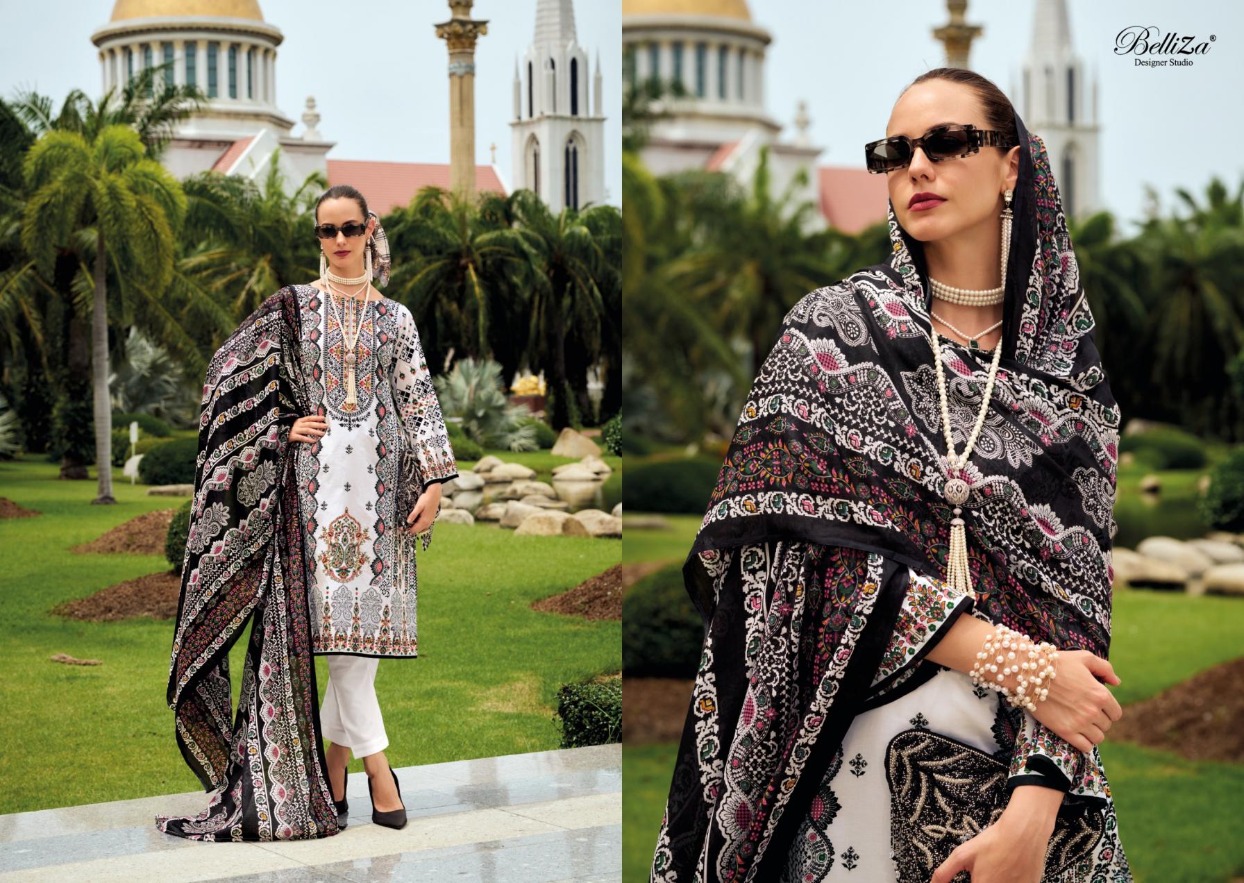 NAIRA VOL 108 BY BELLIZA DESIGNER COTTON MODERN PAKISTANI SUIT FOR WOMENS