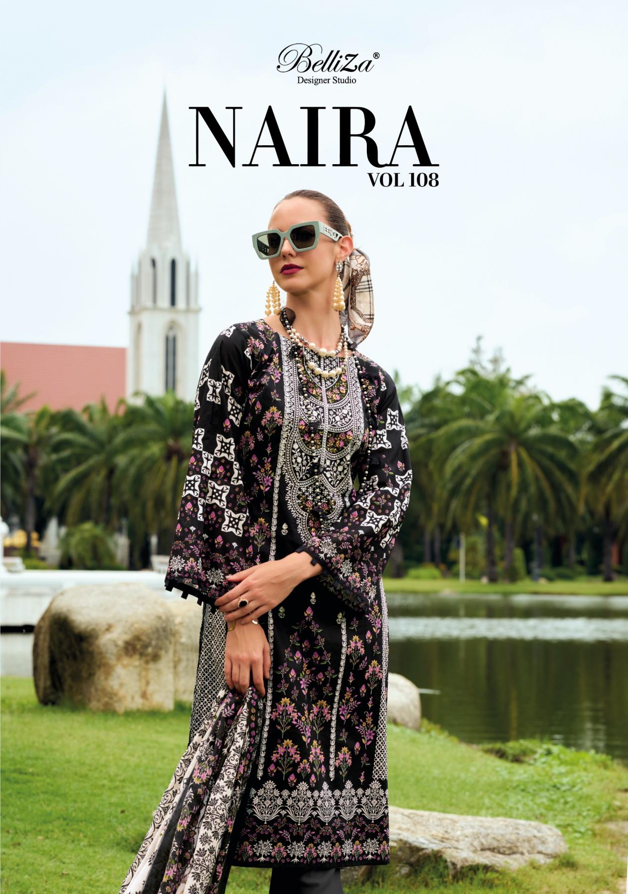 NAIRA VOL 108 BY BELLIZA DESIGNER COTTON MODERN PAKISTANI SUIT FOR WOMENS