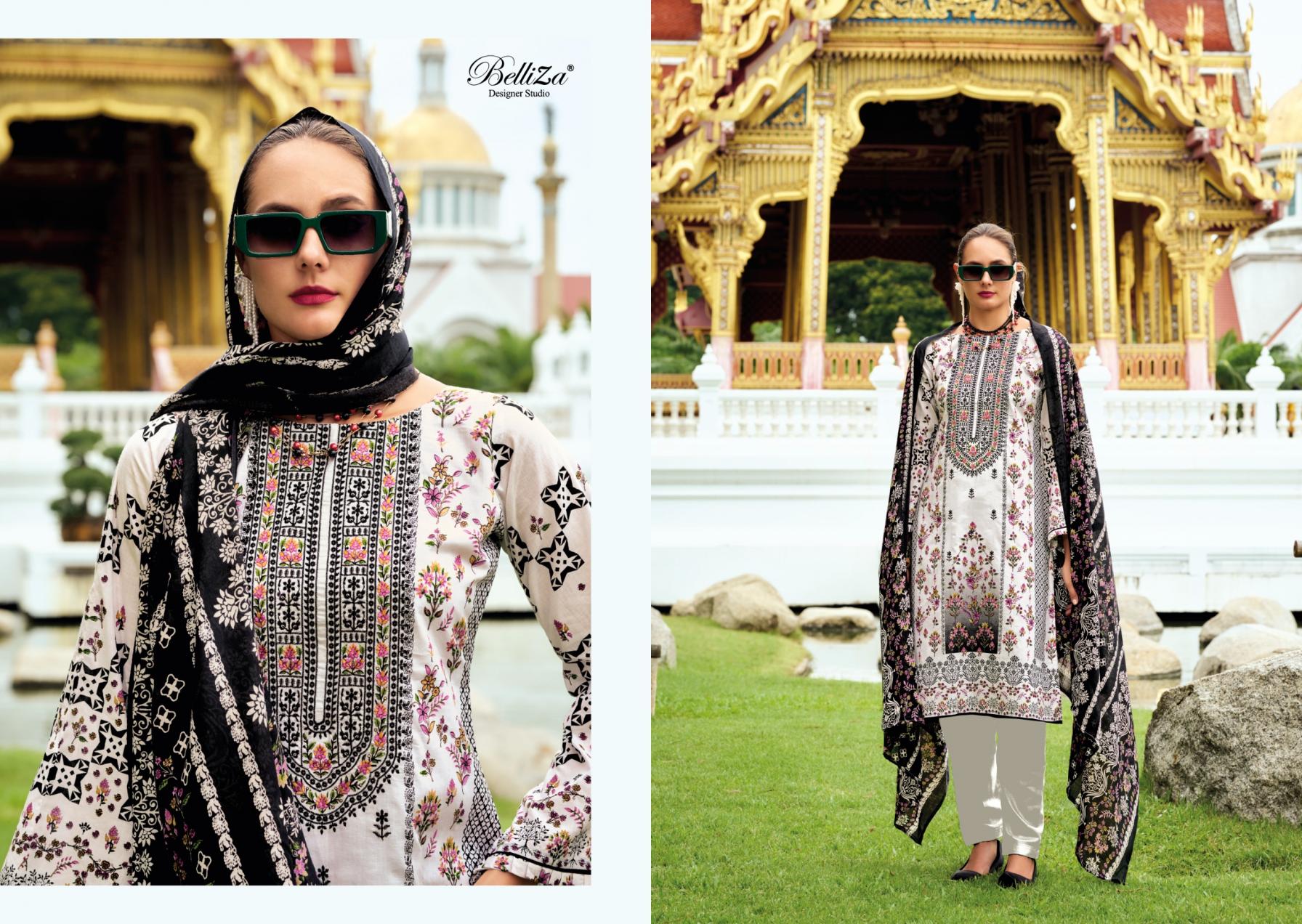 NAIRA VOL 108 BY BELLIZA DESIGNER COTTON MODERN PAKISTANI SUIT FOR WOMENS