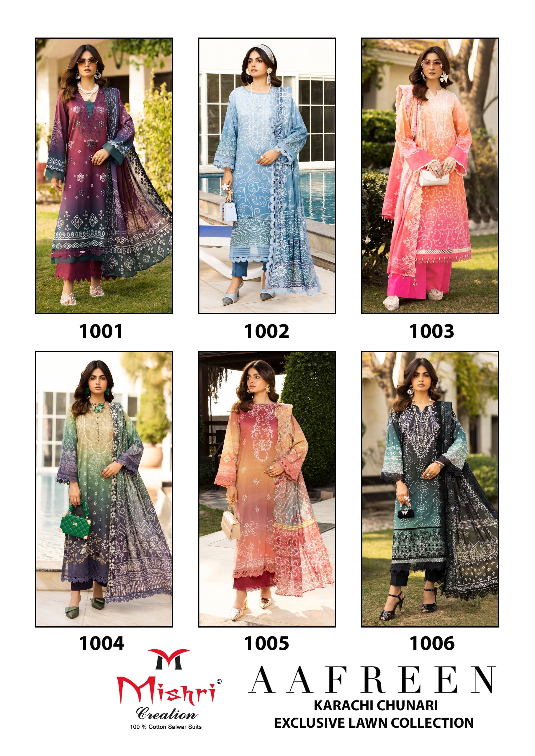 MISHRI AAFREEN VOL-1 WHOLESALE PURE HEAVY LAWN COTTON KARACHI PRINT PAKISTANI STYLE DRESS MATERIAL