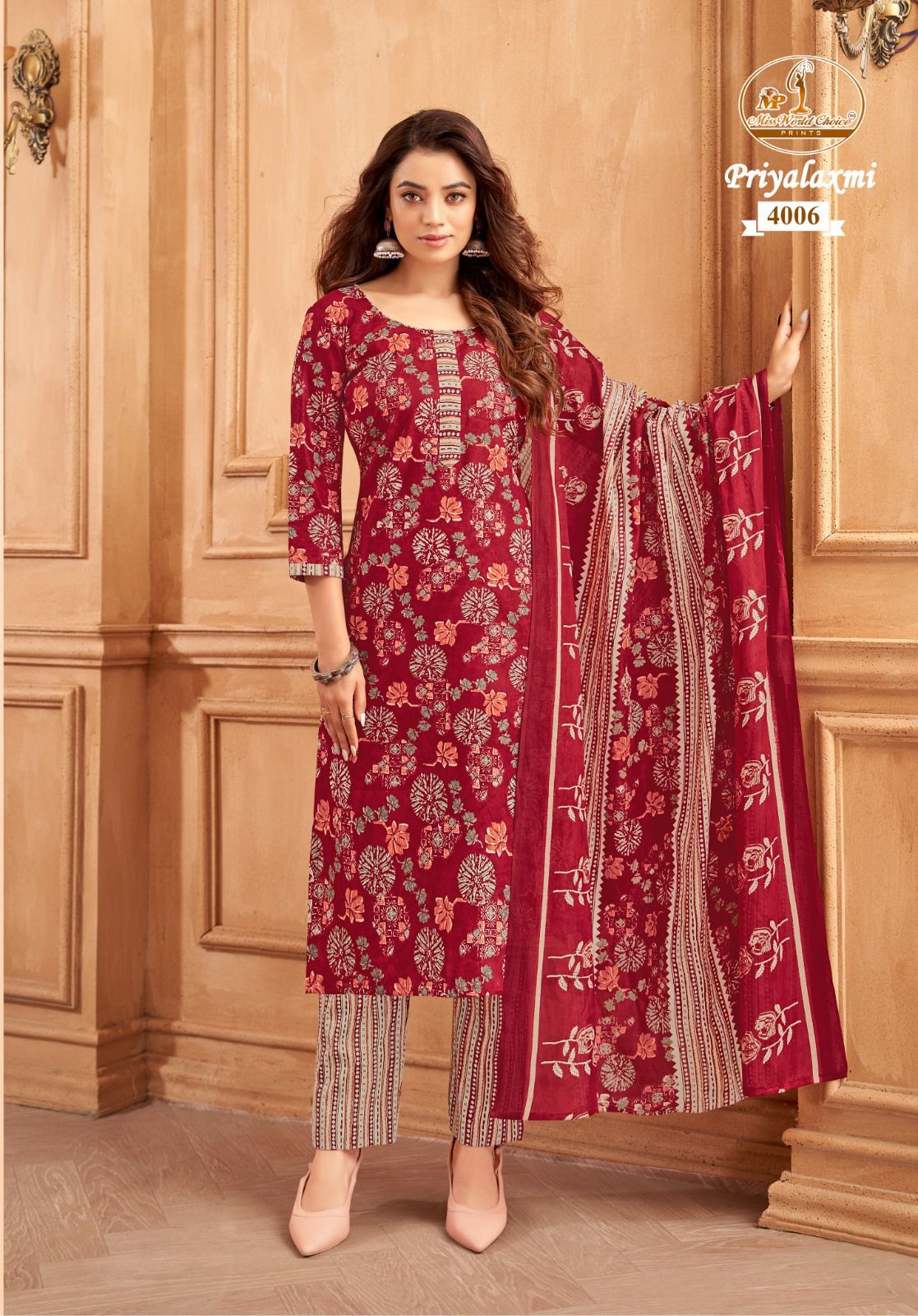 Miss World Choice Priyalaxmi Vol-1 Wholesale Pure Cotton Printed Readymade Kurti Pant With Dupatta
