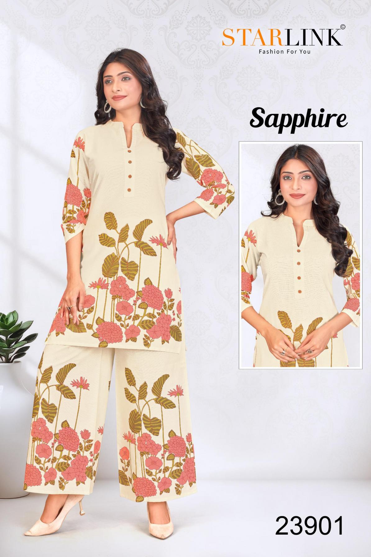 SAPPHIRE BY STARLINK JAIPUR COTTON FLEX READYMADE STYLISH COMBO CO-ORD SETS