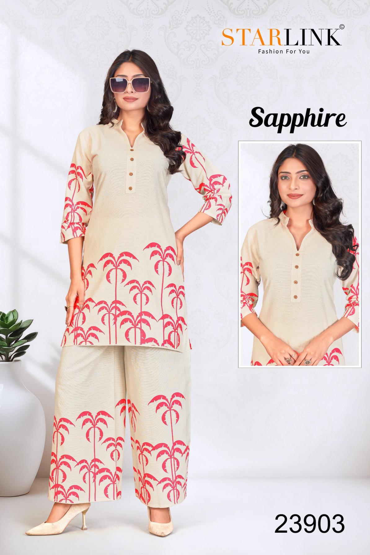 SAPPHIRE BY STARLINK JAIPUR COTTON FLEX READYMADE STYLISH COMBO CO-ORD SETS