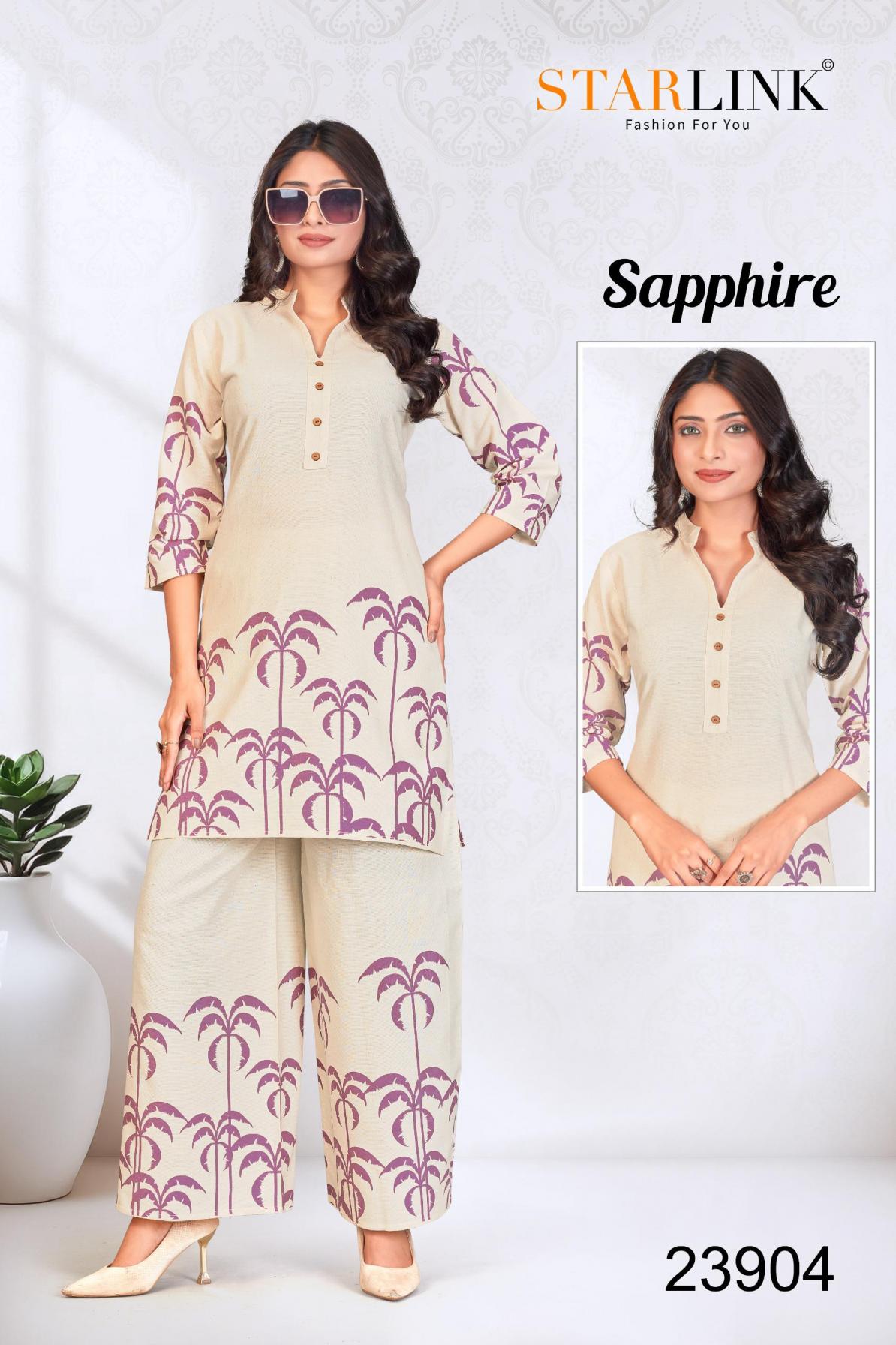 SAPPHIRE BY STARLINK JAIPUR COTTON FLEX READYMADE STYLISH COMBO CO-ORD SETS