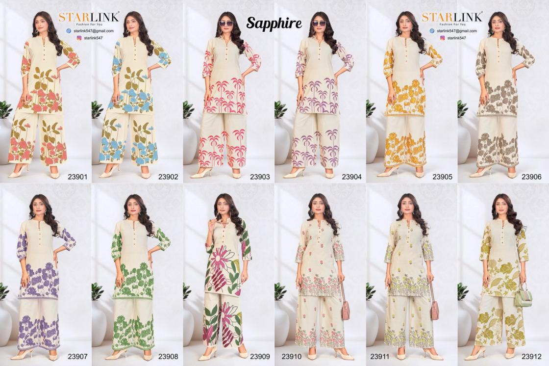SAPPHIRE BY STARLINK JAIPUR COTTON FLEX READYMADE STYLISH COMBO CO-ORD SETS