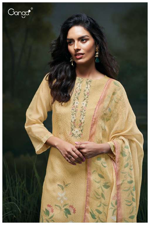 GANGA GENIKA S3471 WHOLESALE PREMIUM COTTON SEMI STITCHED DESIGNER SALWAR SUITS