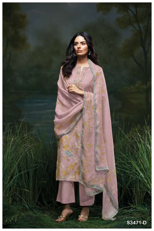 GANGA GENIKA S3471 WHOLESALE PREMIUM COTTON SEMI STITCHED DESIGNER SALWAR SUITS