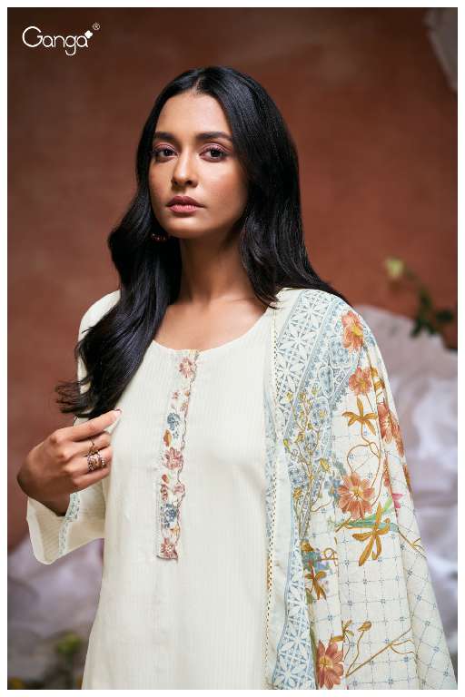 GANGA PRESENT EILIDH S3505 WHOLESALE WHITE COLOR CONCEPT CASUAL SUITS
