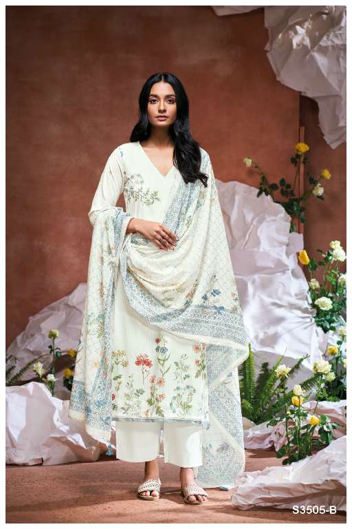 GANGA PRESENT EILIDH S3505 WHOLESALE WHITE COLOR CONCEPT CASUAL SUITS