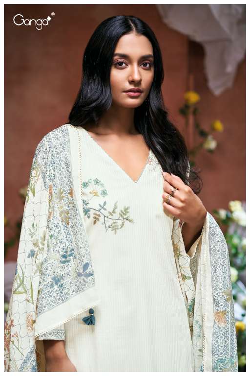 GANGA PRESENT EILIDH S3505 WHOLESALE WHITE COLOR CONCEPT CASUAL SUITS