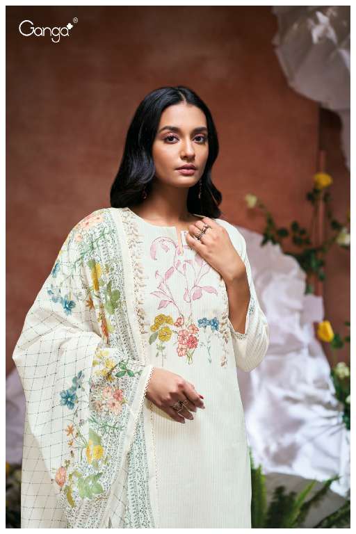 GANGA PRESENT EILIDH S3505 WHOLESALE WHITE COLOR CONCEPT CASUAL SUITS