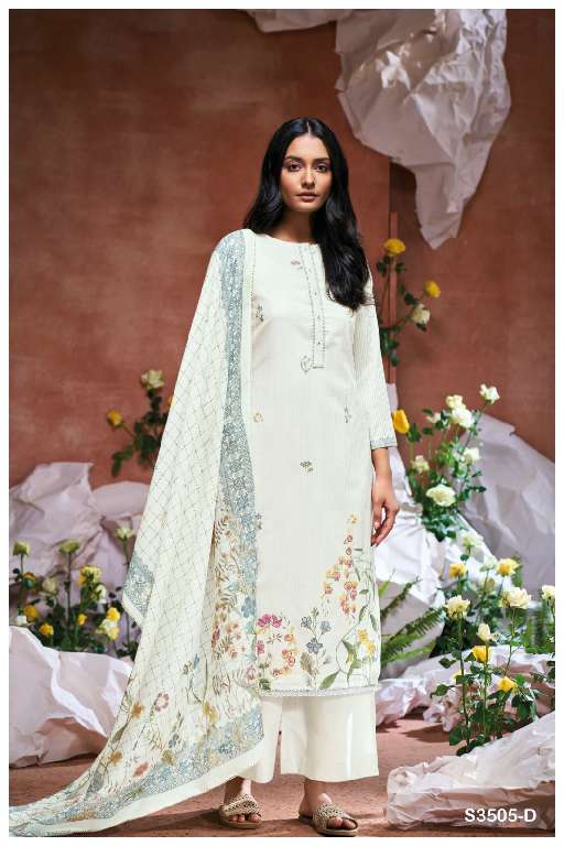 GANGA PRESENT EILIDH S3505 WHOLESALE WHITE COLOR CONCEPT CASUAL SUITS