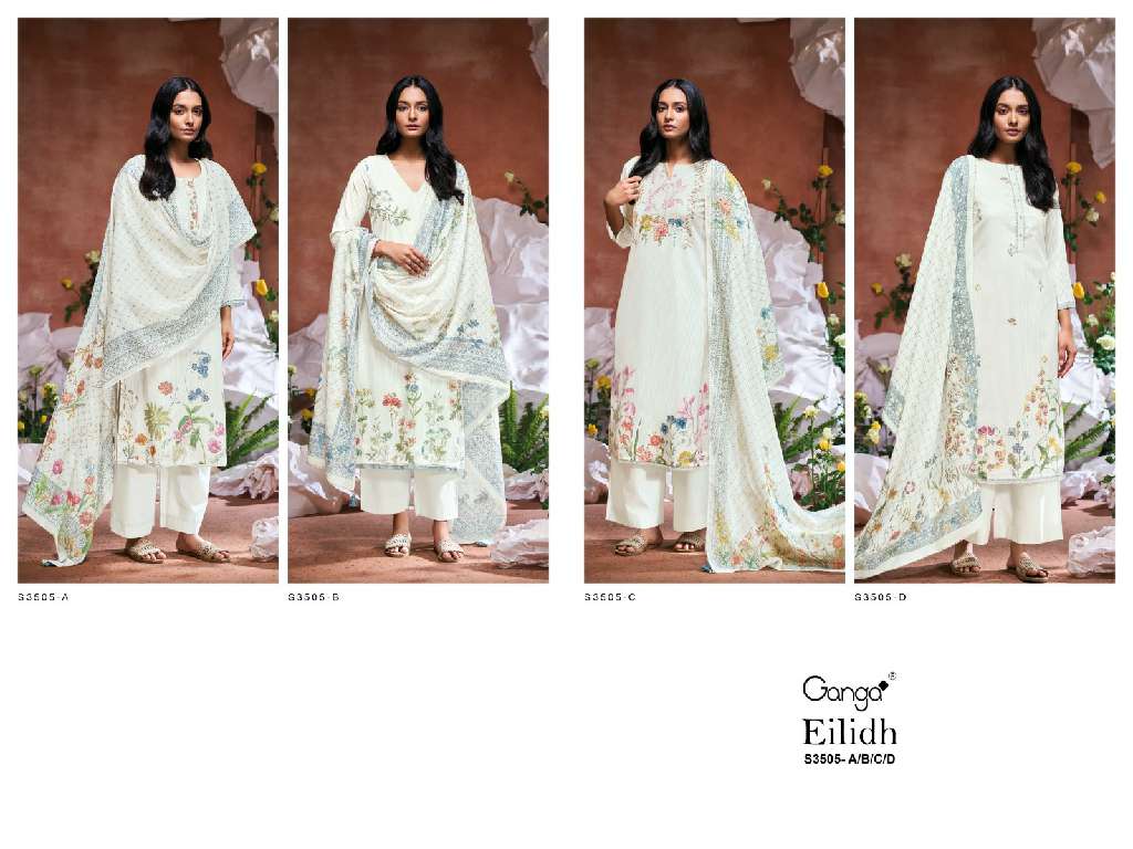 GANGA PRESENT EILIDH S3505 WHOLESALE WHITE COLOR CONCEPT CASUAL SUITS
