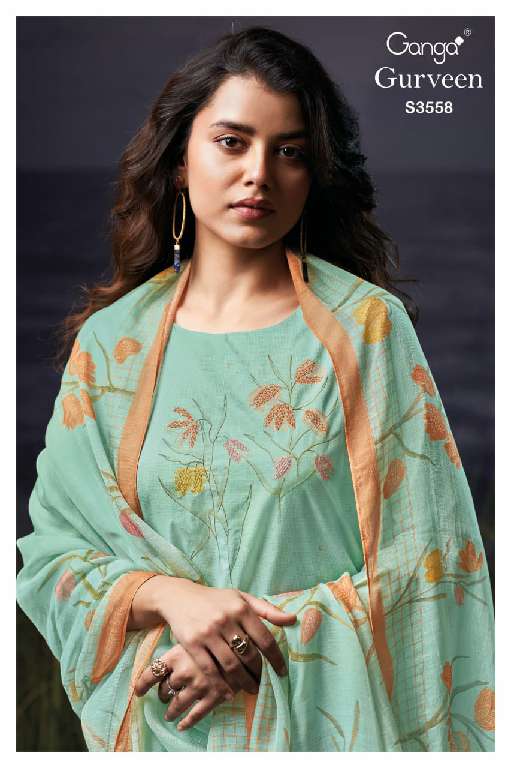 GANGA GURVEEN S3558 WHOLESALE SEMI STITCHED DESIGNER SALWAR SUITS ONLINE