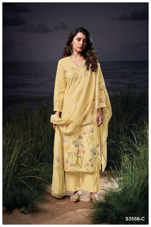 GANGA GURVEEN S3558 WHOLESALE SEMI STITCHED DESIGNER SALWAR SUITS ONLINE