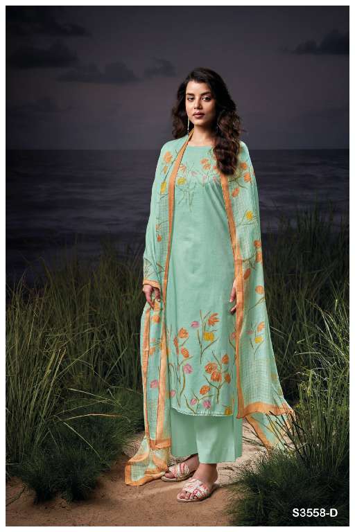 GANGA GURVEEN S3558 WHOLESALE SEMI STITCHED DESIGNER SALWAR SUITS ONLINE