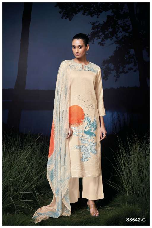GANGA MAIZY S3542 WHOLESALE PREMIUM COTTON PRINTED WITH HAND EMBROIDERY SALWAR SUITS