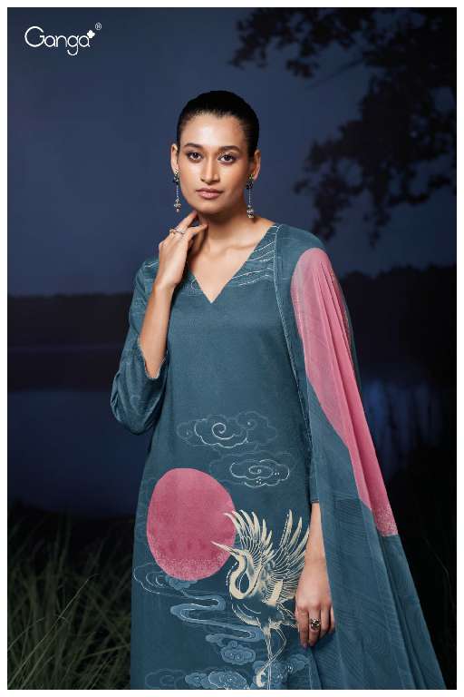 GANGA MAIZY S3542 WHOLESALE PREMIUM COTTON PRINTED WITH HAND EMBROIDERY SALWAR SUITS