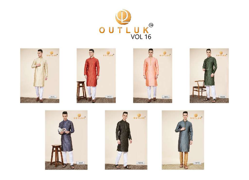 Outluk Wedding Collection Vol-16 Wholesale Kurta Pajama Collection Series Embroidery Kurta with Pant