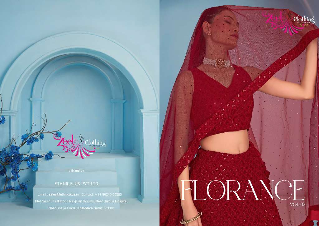 ZEEL CLOTHING PRESENTS FLORANCE VOL 3 WHOLESALE DESIGNER LEHEGAS FOR ANY OCCASIONS