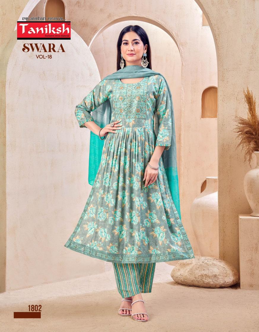 SWARA VOL 18 BY TANIKSH CAPSULE RAYON FULL STITCH CASUAL NAYRA SUIT FOR LADIES
