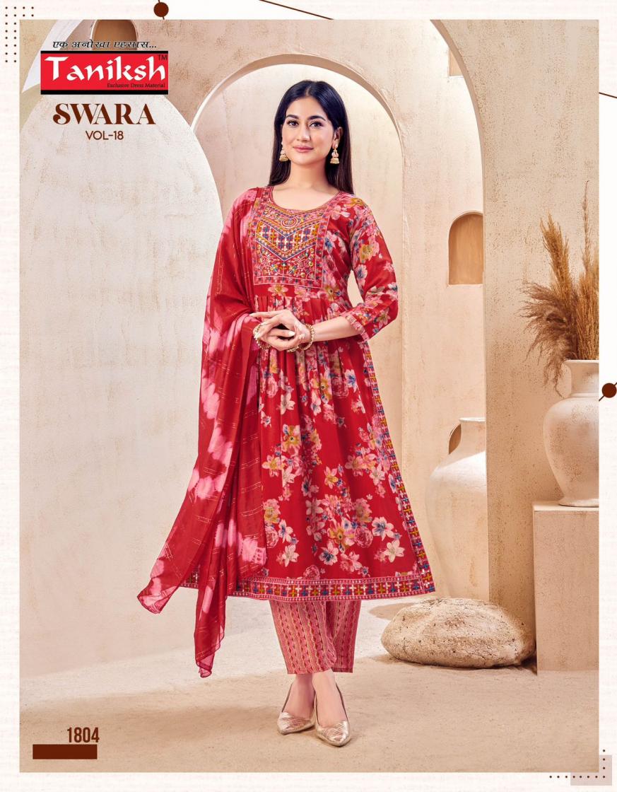 SWARA VOL 18 BY TANIKSH CAPSULE RAYON FULL STITCH CASUAL NAYRA SUIT FOR LADIES