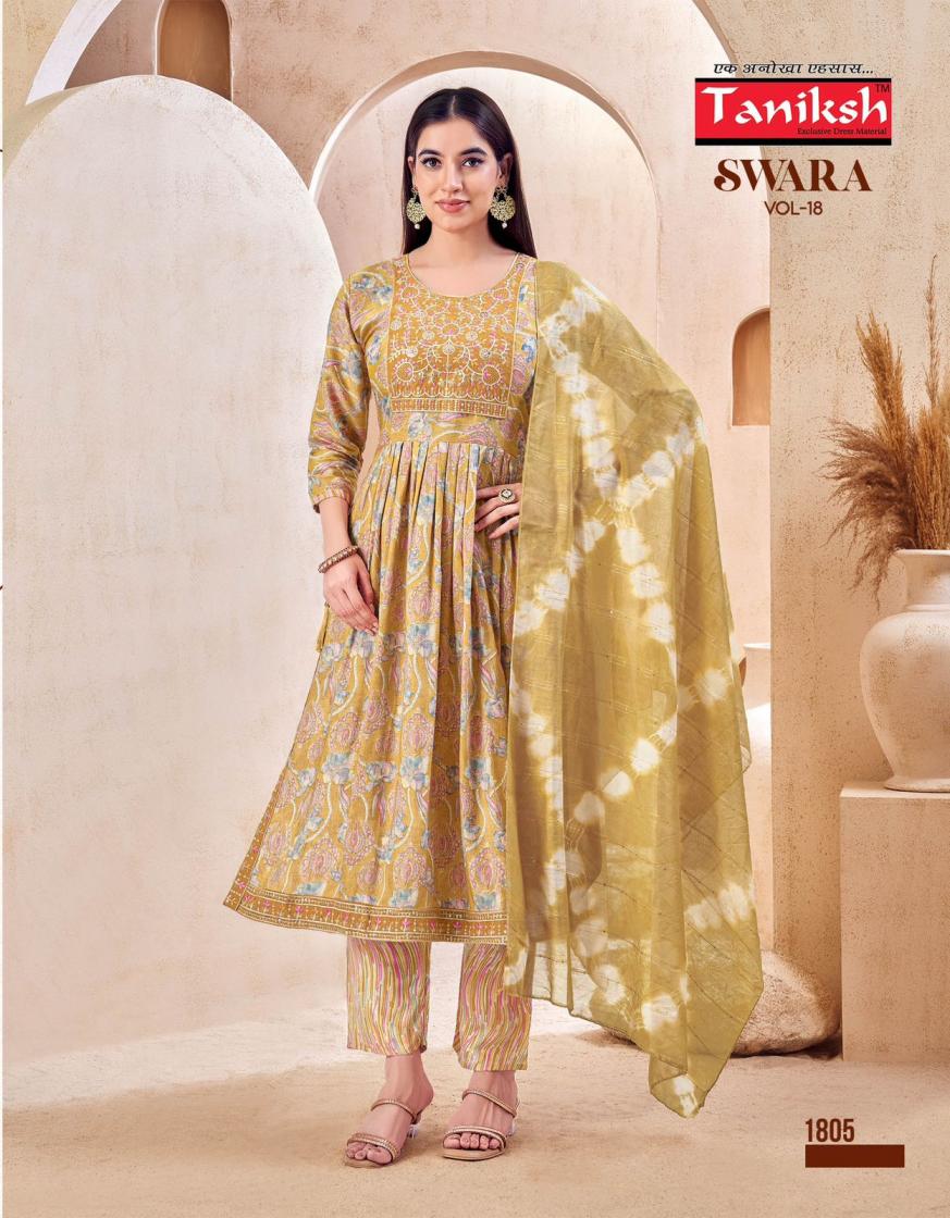 SWARA VOL 18 BY TANIKSH CAPSULE RAYON FULL STITCH CASUAL NAYRA SUIT FOR LADIES