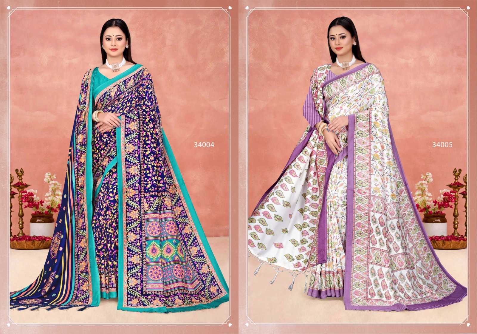 SILK VILLA PASHMINA SAREE WITH SHAWAL VOL 31 WINTER SPECIAL PASHMINA SAREE EXPORTS